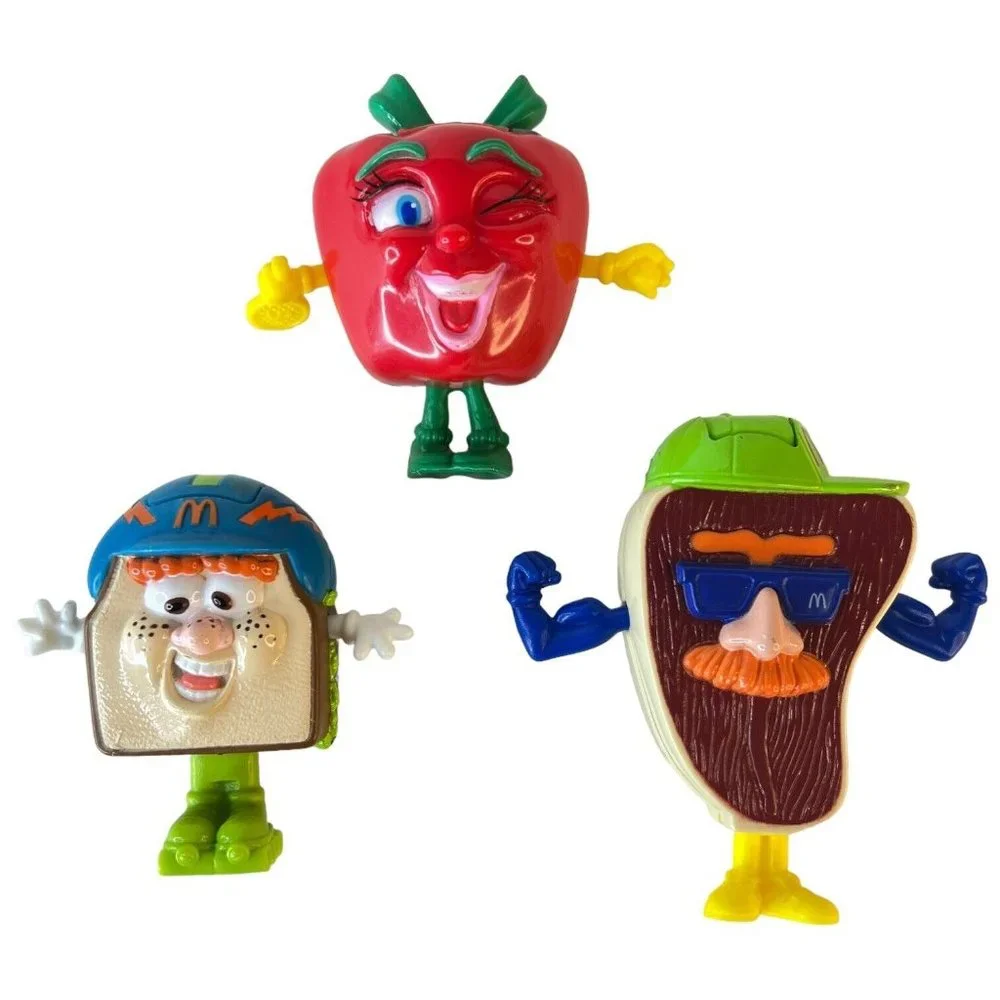 6 McDonald’s Happy Meal Toy Food Fundamentals‎ Changeable Set Milk Apple Steak